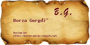 Borza Gergő névjegykártya